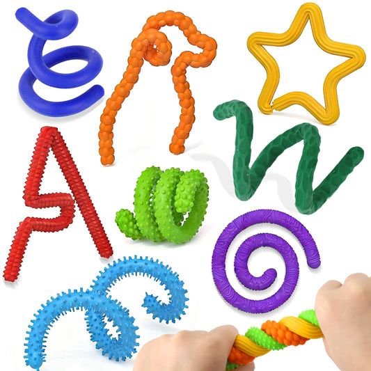 Party Tonight 8-pack fidget sticks showcase textured silicone for calming focus and quiet play.