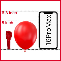 Arch garland of PartyWoo red balloons creates a vibrant festive focal point