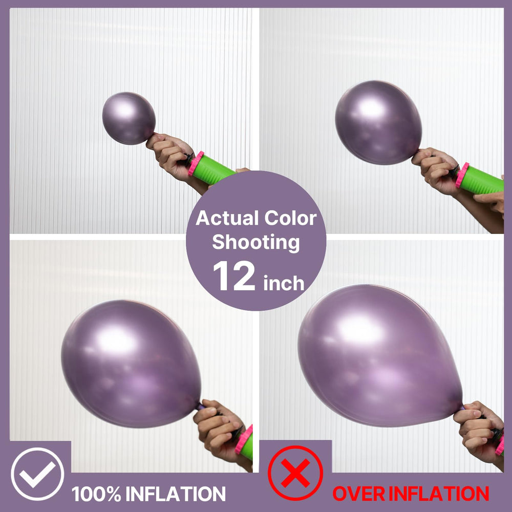 PartyWoo arch garland idea using metallic purple balloons for a stunning centerpiece