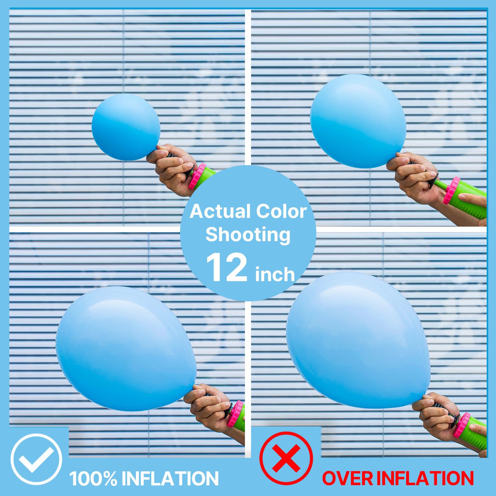 PartyWoo light blue balloons create baby shower arches with color.