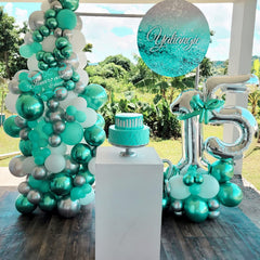 PartyWoo baby shower teal balloons add soft minty charm