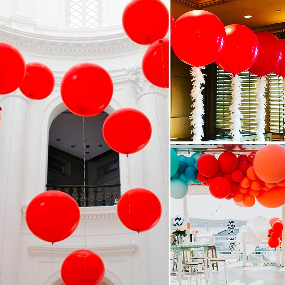PartyWoo close-up of glossy red balloons highlighting vibrant color