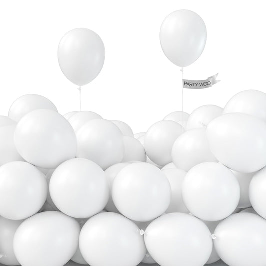 PartyWoo 5 inch matte white balloons ideal for elegant weddings and garlands