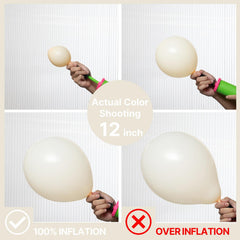 PartyWoo beige balloons 10-inch, balanced size for panels and clusters.