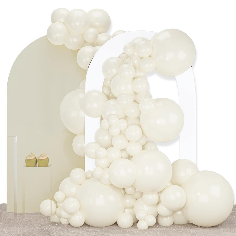 PartyWoo beige balloons 18-inch, bold centerpiece accents for celebrations.
