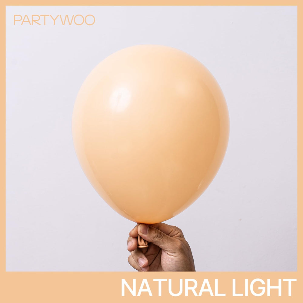 PartyWoo beige latex balloons in a natural hue for versatile party decor.
