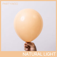 PartyWoo beige latex balloons in a natural hue for versatile party decor.