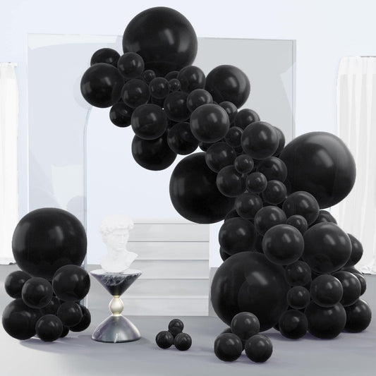 PartyWoo black 18-inch balloons for dramatic arches and garlands.