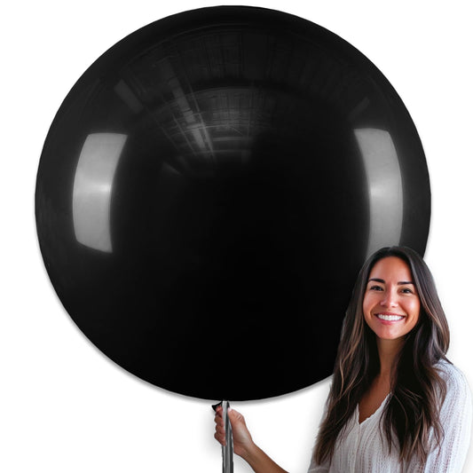 PartyWoo 36-inch black balloons arranged into a dramatic arch for a bold backdrop