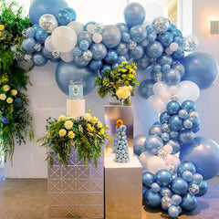 PartyWoo blue latex balloons for graduation or baby shower celebrations