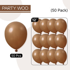 PartyWoo brown balloons suitable for baby shower with earthy tones and charm.