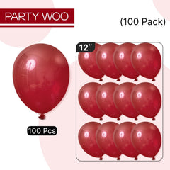 PartyWoo burgundy balloons create centerpiece accents and photo-ready moments.