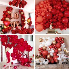 PartyWoo burgundy balloons add seasonal color to Christmas parties.