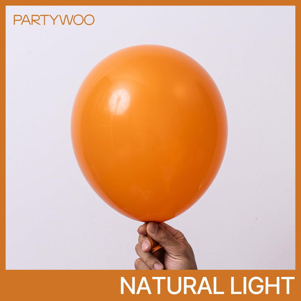 PartyWoo 10-inch burnt orange balloons great for detailing and lush party accents