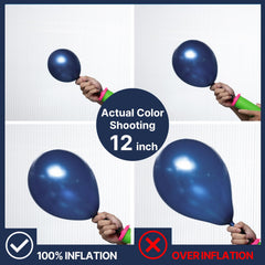 PartyWoo chrome blue balloons close-up showing glossy finish