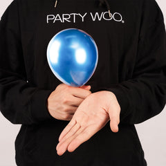 PartyWoo chrome-blue balloons show bright solid color perfect for graduation parties.