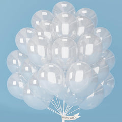 PartyWoo clear balloons 12-inch 50-pack for vibrant, long-lasting decor