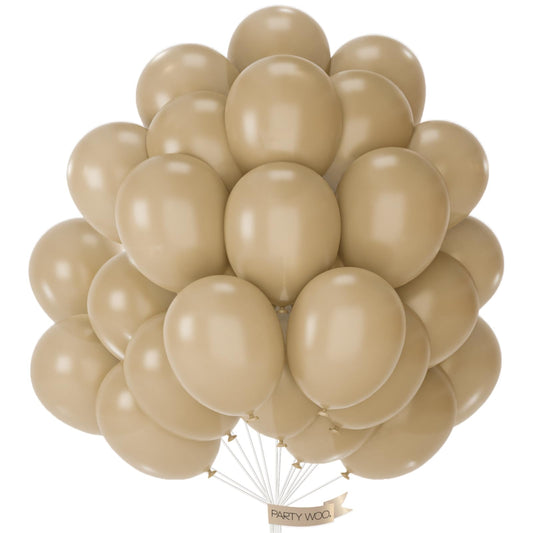 PartyWoo cream balloons 50pcs 12inch ready for elegant wedding and party decor