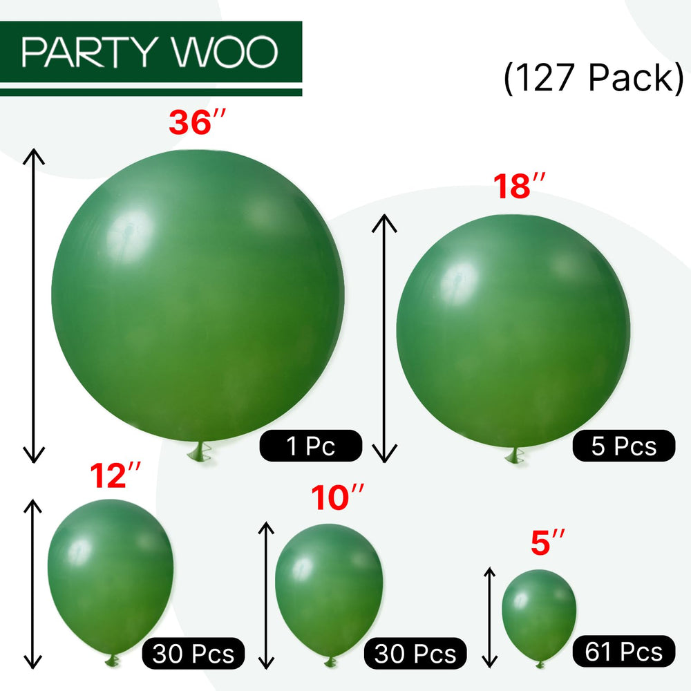 PartyWoo dark green balloons air filled up to 72 hours