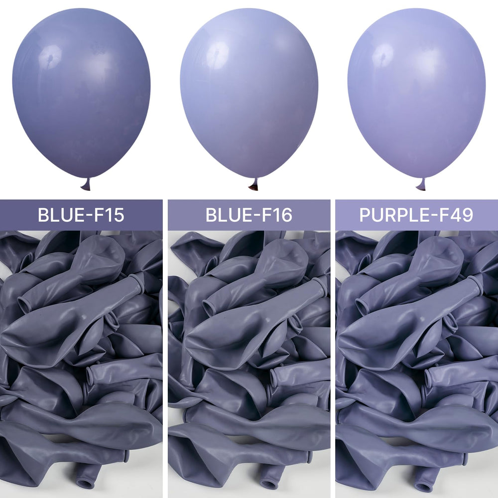 PartyWoo dusty blue balloon arch setup for elegant baby showers and parties.
