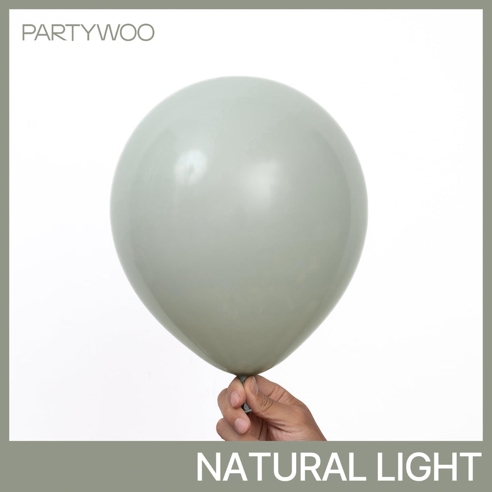 PartyWoo dusty green 10in balloons versatile for bouquets and festive accents
