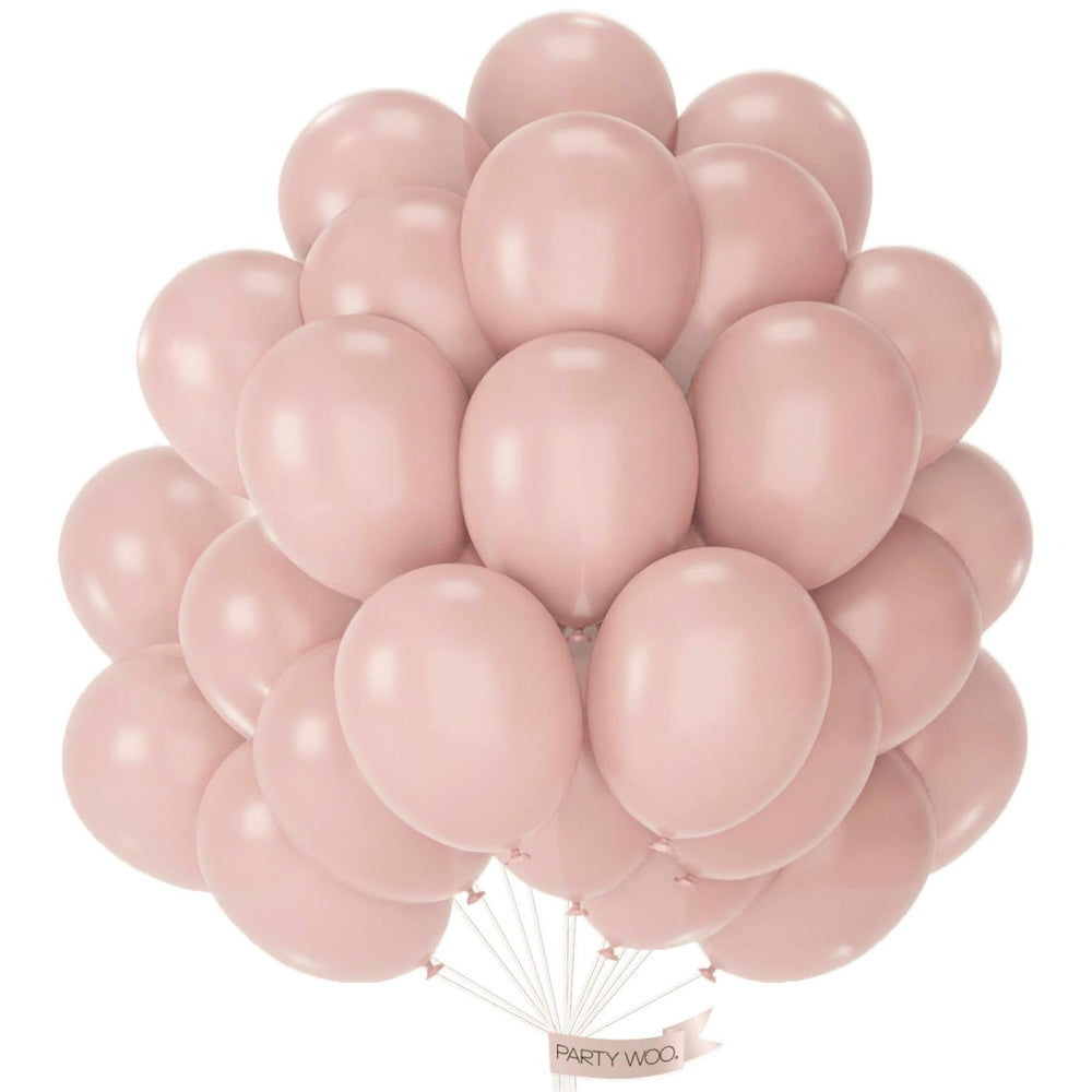 PartyWoo dusty pink balloons 50-pack 12-inch latex for vibrant party decor