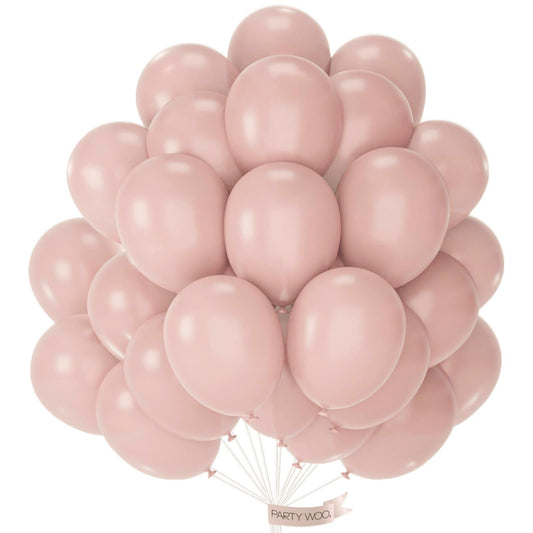PartyWoo dusty pink balloons 50-pack 12-inch latex for vibrant party decor