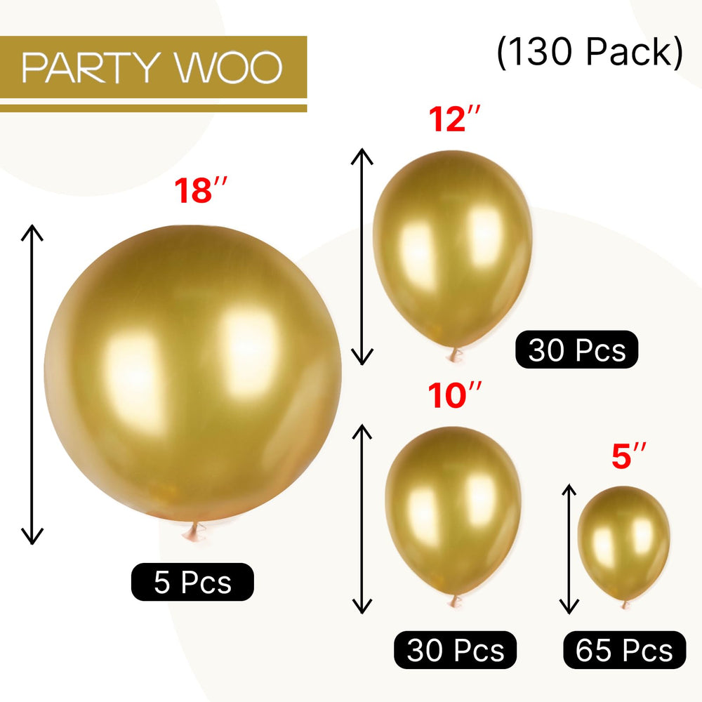 PartyWoo gold balloons packaging for premium latex party decor