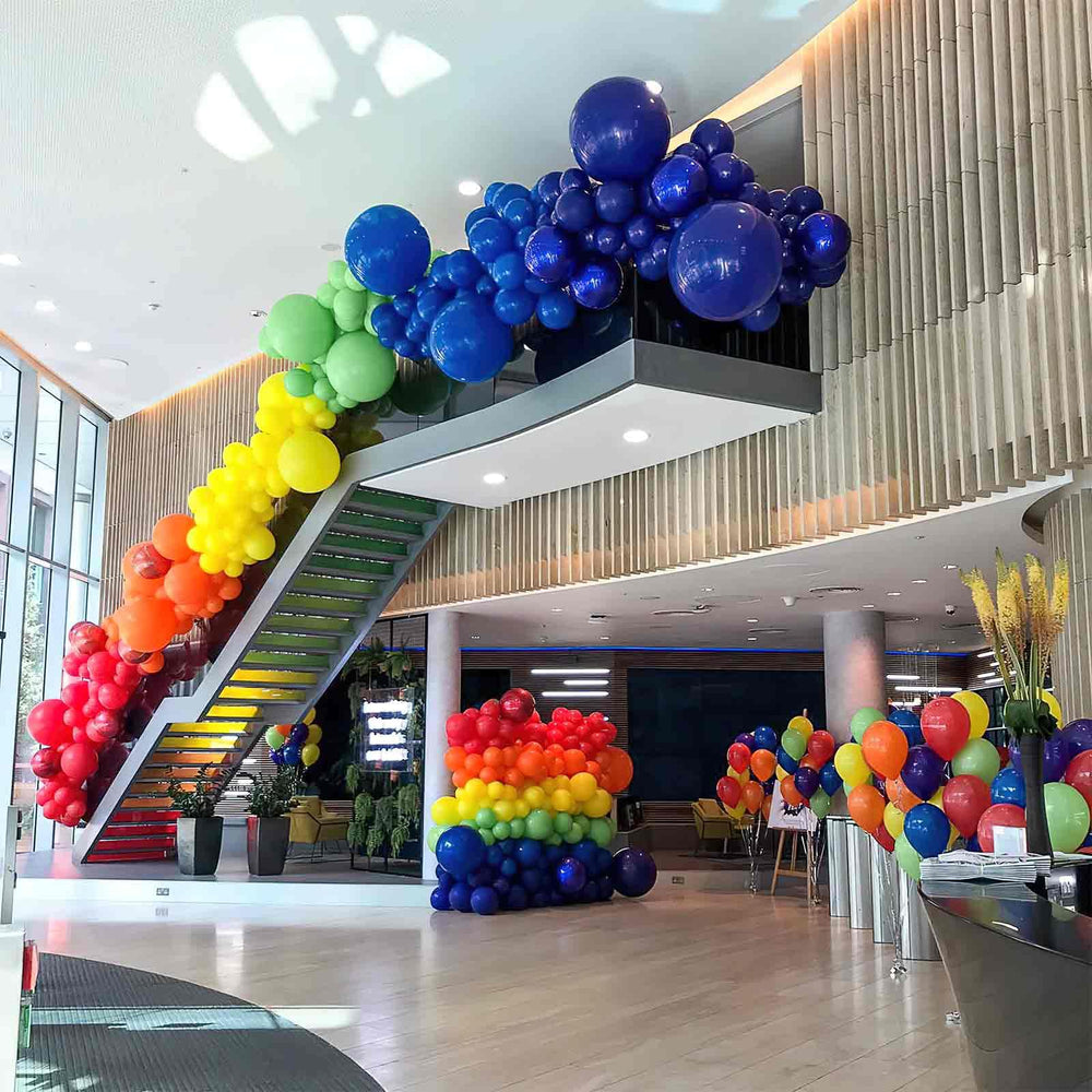 PartyWoo graduation fiesta balloons create bold color statements.