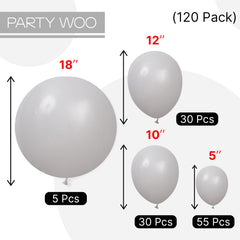 PartyWoo gray balloon arch setup showing a cohesive look for parties