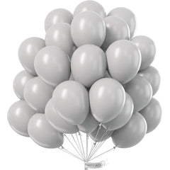 PartyWoo gray 12-inch matte balloons for vibrant party decor.