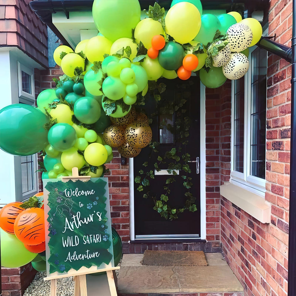PartyWoo lime green balloon detail showing helium-fill option.