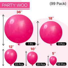 PartyWoo arch kit showcases a complete magenta balloon garland setup.