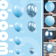PartyWoo light-blue 12-inch balloons ideal for arches and displays