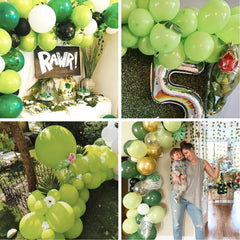 PartyWoo balloon arch setup using lime green balloons for backdrop
