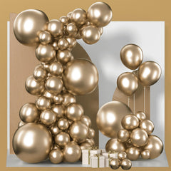 PartyWoo metallic gold balloons 18in for striking arch accents and focal decor