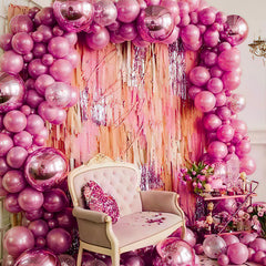 PartyWoo metallic pink balloons close-up show glossy finish and premium feel