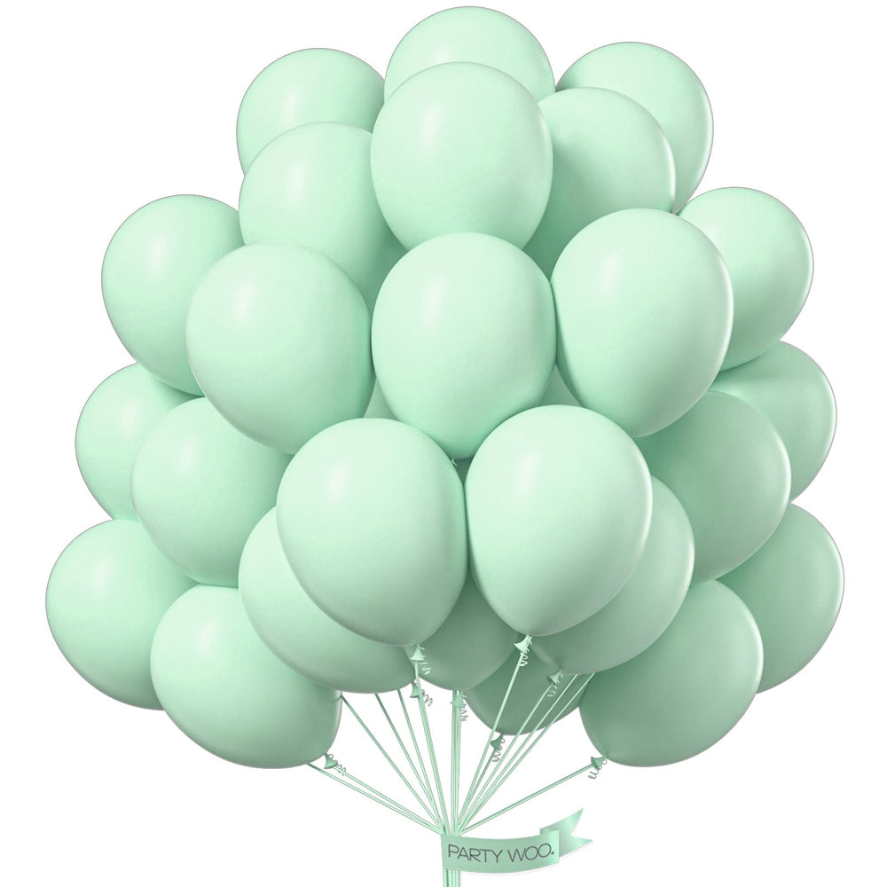 PartyWoo mint green balloons 50 pack for easy birthday decor