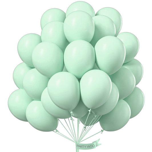 PartyWoo mint green balloons 50 pack for easy birthday decor