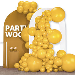 PartyWoo mustard yellow balloons 18in 5pcs for vibrant party arches and centerpieces.