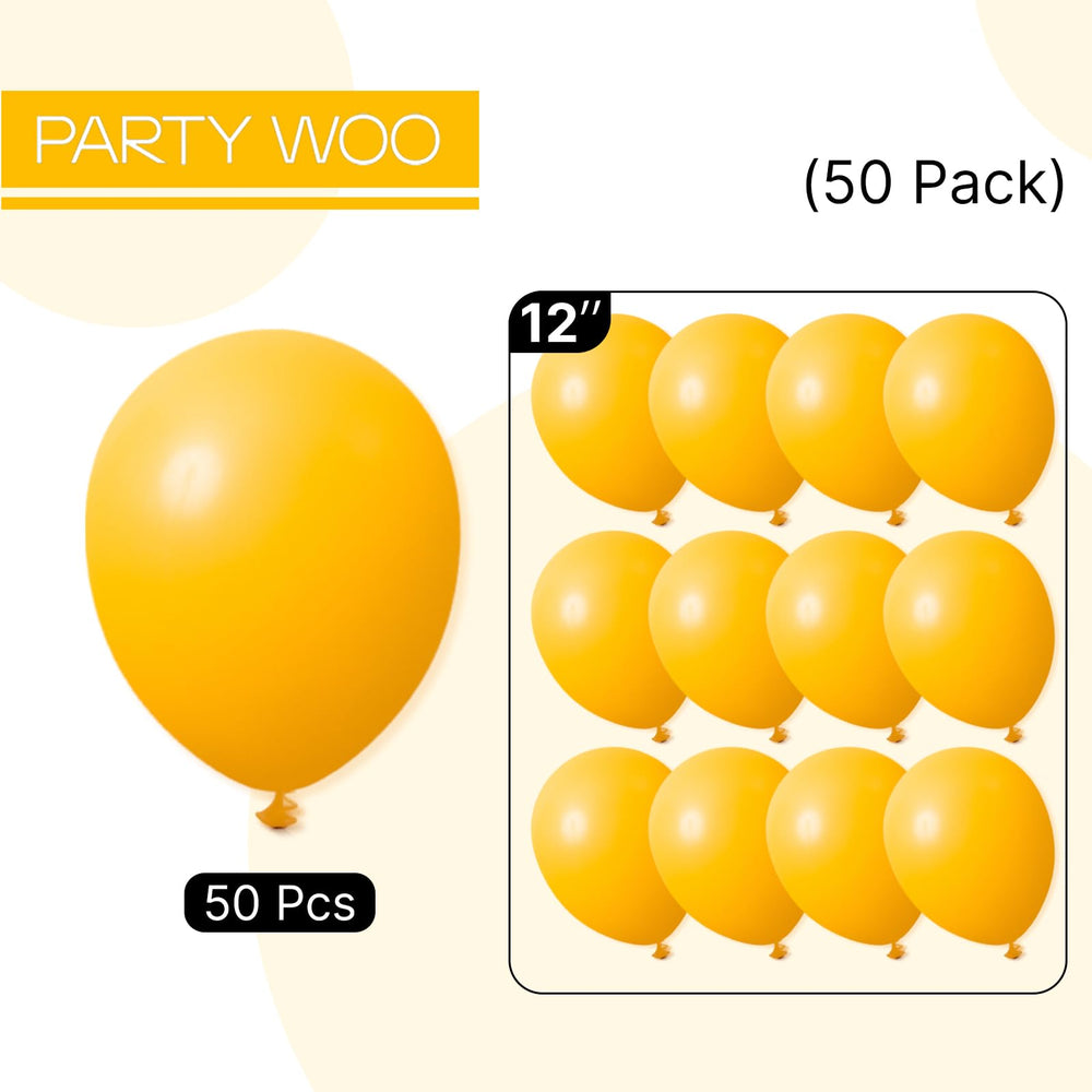 PartyWoo mustard-yellow balloons wedding-birthday fit many decor themes.