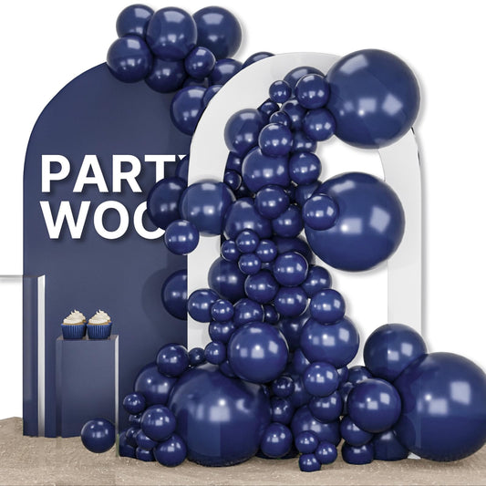 PartyWoo navy blue balloons 18-inch arch kit for elegant celebrations.