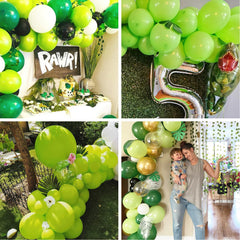 PartyWoo neon green balloon pack assembled for decoration ideas.