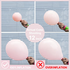 PartyWoo Pale Pink Balloons 12-inch in a centerpieces setup for events.