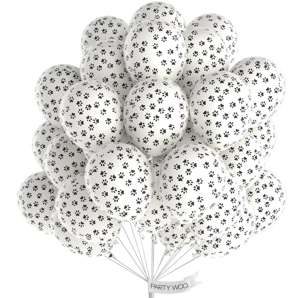 PartyWoo paw balloons 12-inch paw-print design for dog birthday decor