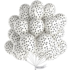 PartyWoo paw balloons 12-inch paw-print design for dog birthday decor