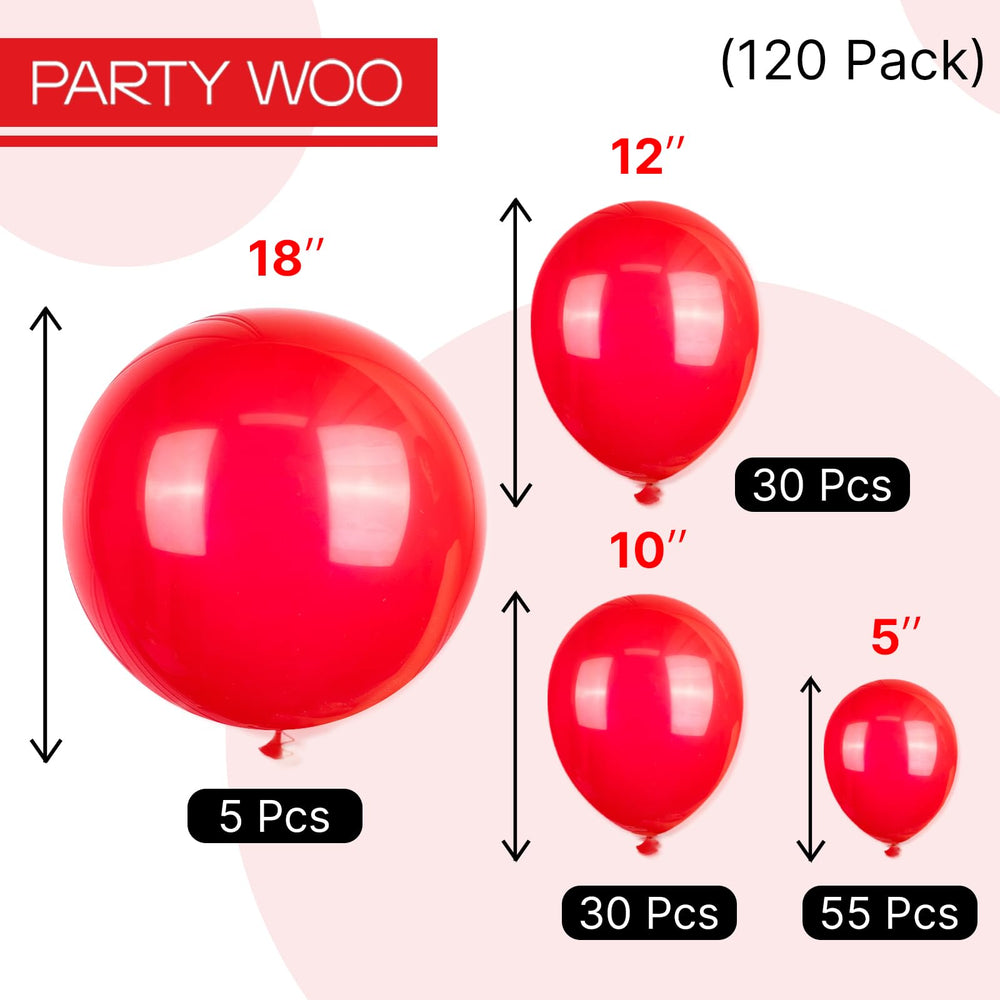PartyWoo red balloons fit graduation, birthdays, weddings, and more.