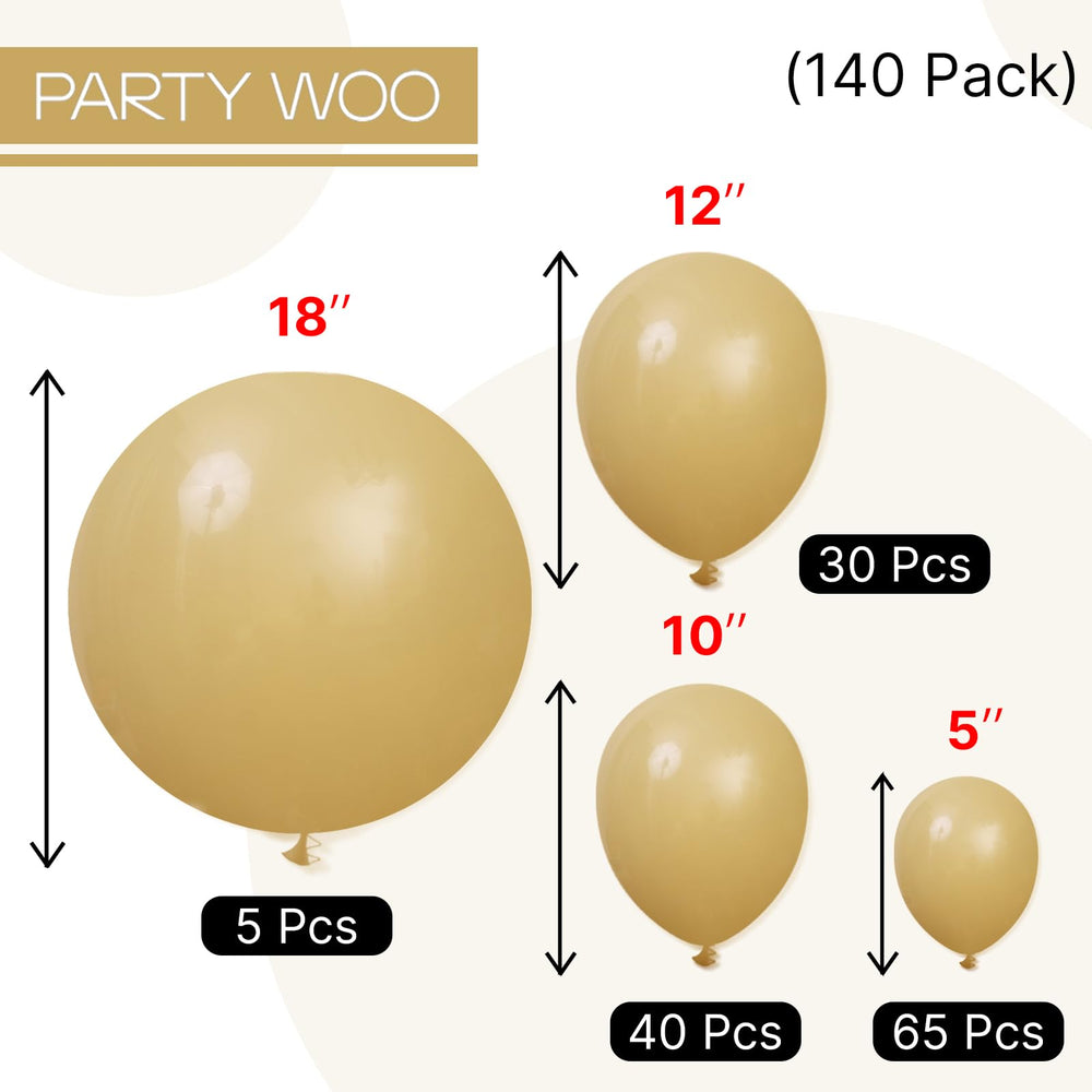 PartyWoo safari woodland tan balloons accent earthy party decor