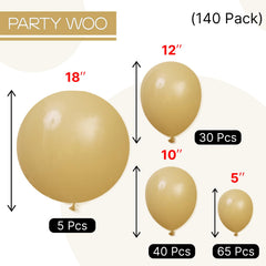 PartyWoo safari woodland tan balloons accent earthy party decor