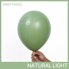 PartyWoo Sage Green 12inch balloons ideal for garlands and centerpiece decor.
